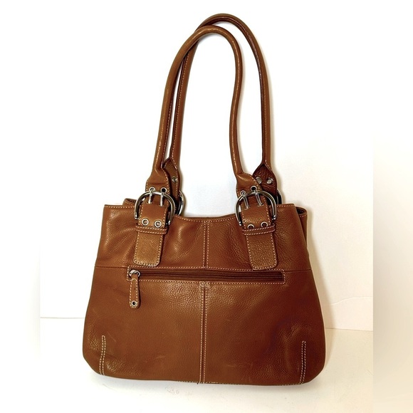 Tignanello Supple Brown 100% Leather Tote Bag with Interior Compartments - Picture 2 of 9